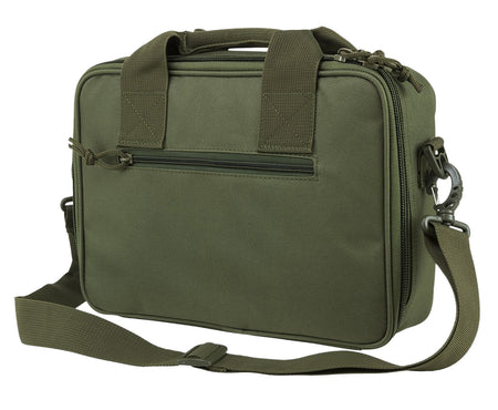 NcStar VISM Double Pistol Range Bag CPDX2971G Green Finish with Mag Pouches & Padded Shoulder Strap
