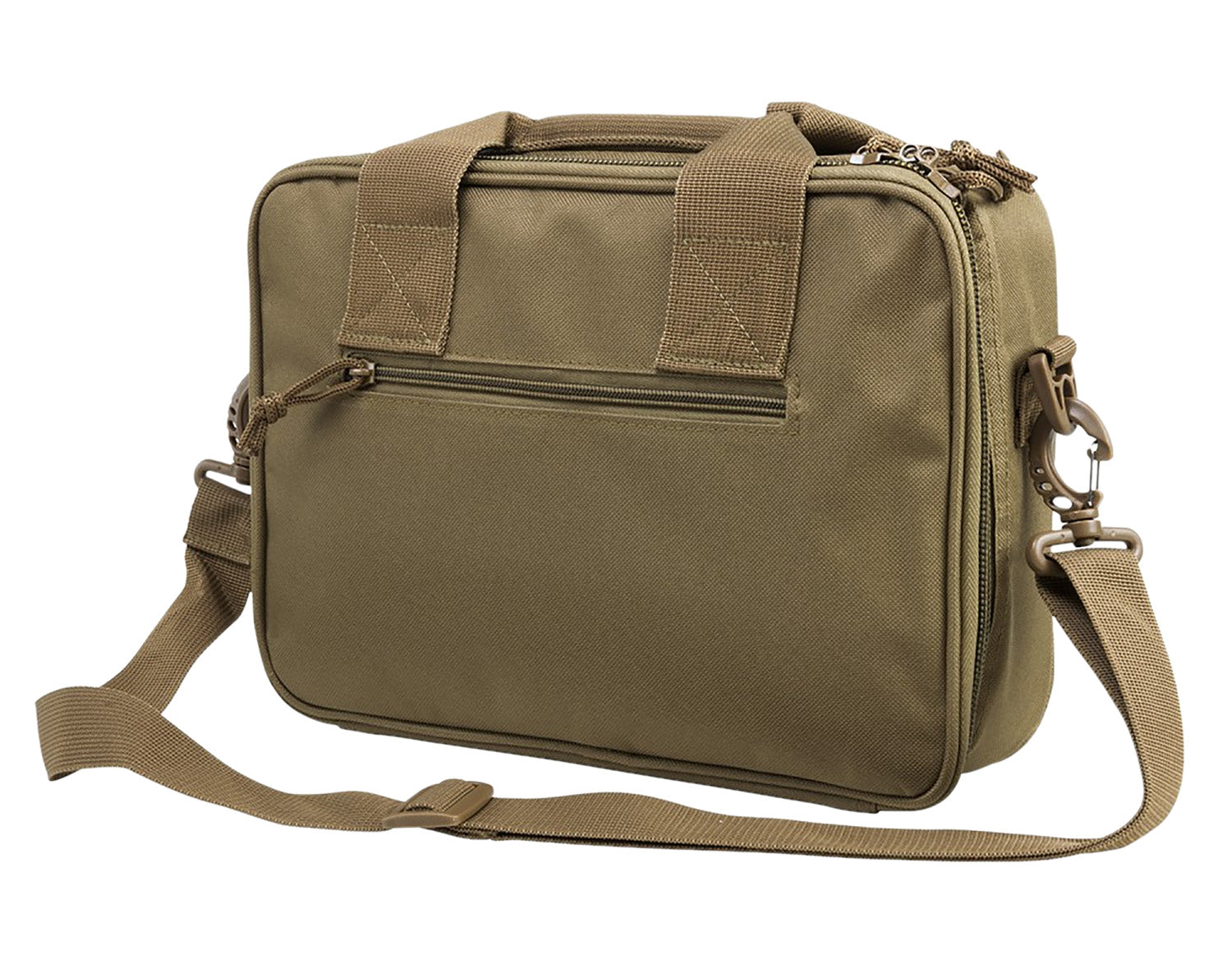 NcStar VISM Double Pistol Range Bag CPDX2971T Tan Finish with Lockable Zippers & Mag Storage Pouches