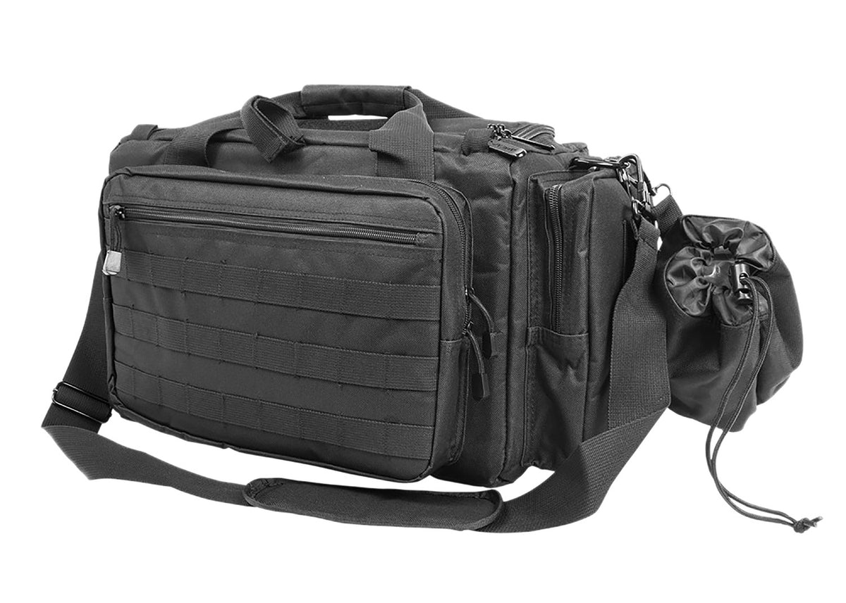 NcStar VISM Competition Range Bag CVCRB2950B Black with Padded Side Pockets, D-Rings & Lockable Zippers