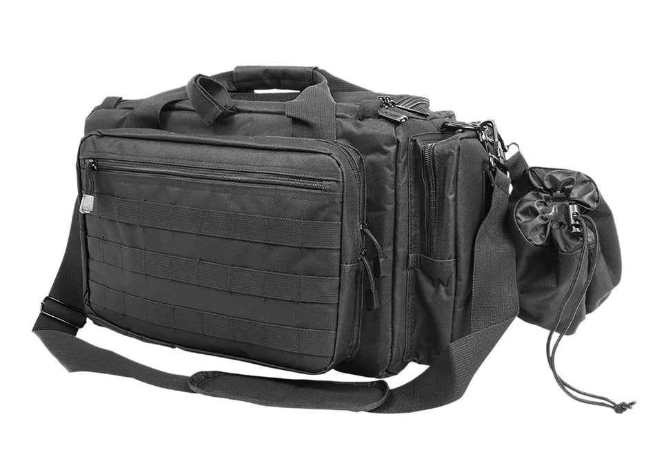 NcStar VISM Competition Range Bag CVCRB2950B Black with Padded Side Pockets, D-Rings & Lockable Zippers