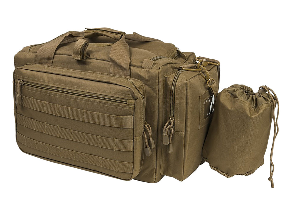 NcStar VISM Competition Range Bag CVCRB2950T Tan Finish with Padded Pockets, D-Rings & Lockable Zippers