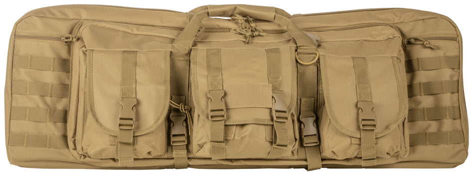 NcStar VISM Double Carbine Case CVDC2946T36 Tan PVC 36" with Foam Padding, MOLLE & Lockable Zippers