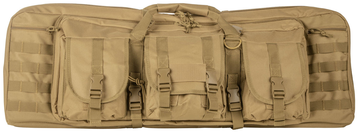 NcStar VISM Double Carbine Case CVDC2946T42 Tan PVC 42" with Foam Padding, MOLLE & Lockable Zippers