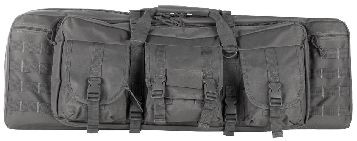NcStar VISM Double Carbine Case CVDC2946U36 Urban Gray PVC 36" with Foam Padding & MOLLE Webbing