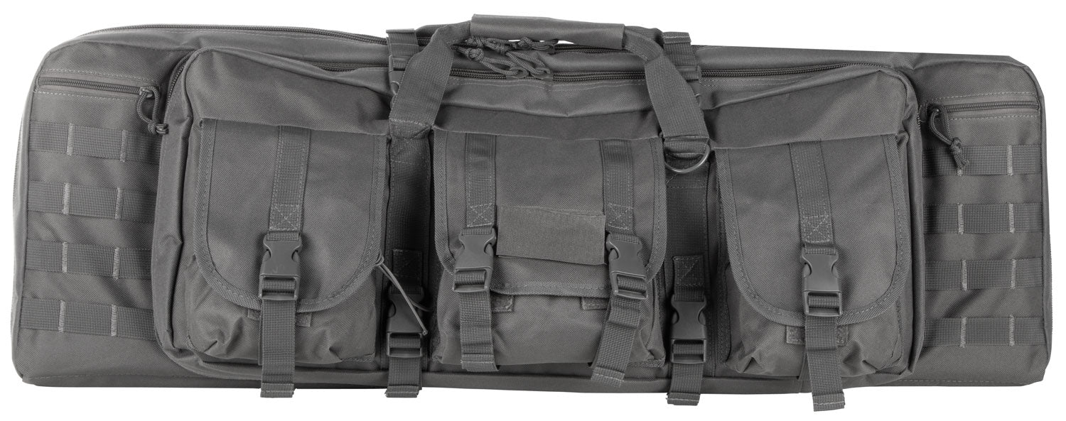 NcStar VISM Double Carbine Case CVDC2946U36 Urban Gray PVC 36" with Foam Padding & MOLLE Webbing