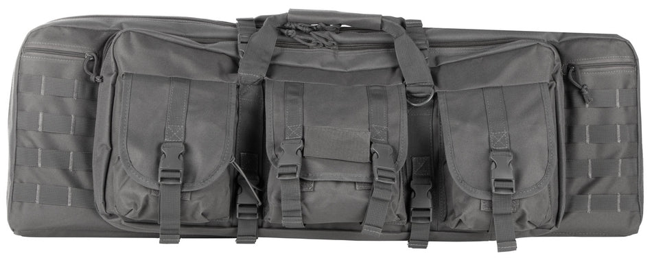 NcStar VISM Double Carbine Case CVDC2946U36 Urban Gray PVC 36" with Foam Padding & MOLLE Webbing