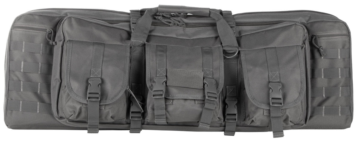 NcStar VISM Double Carbine Case CVDC2946U42 Urban Gray PVC 42" with Foam Padding & MOLLE Webbing