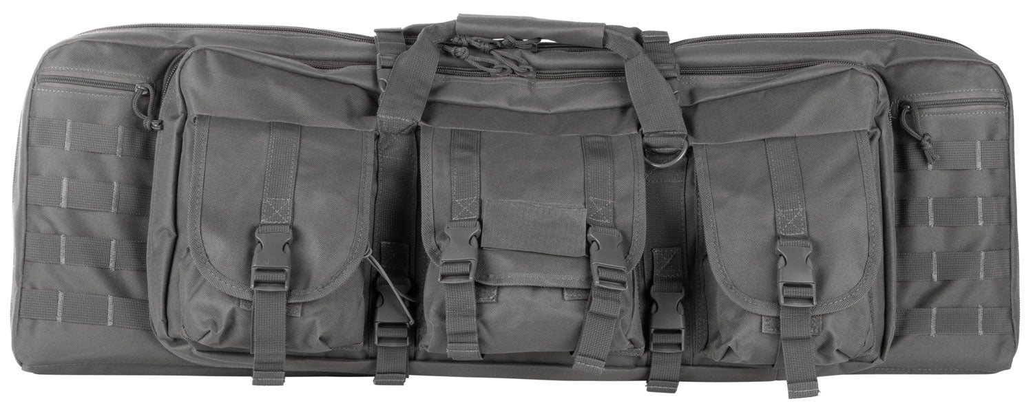 NcStar VISM Double Carbine Case CVDC2946U42 Urban Gray PVC 42" with Foam Padding & MOLLE Webbing