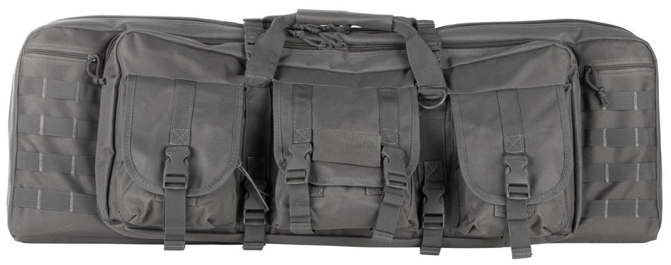 NcStar VISM Double Carbine Case CVDC2946U42 Urban Gray PVC 42" with Foam Padding & MOLLE Webbing