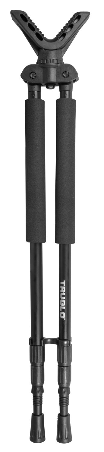 TruGlo TG8920XB Solid-Shot Shooting Bipod, Collapsible Black Aluminum, 21" to 40", Rubberized V-Brace & Case