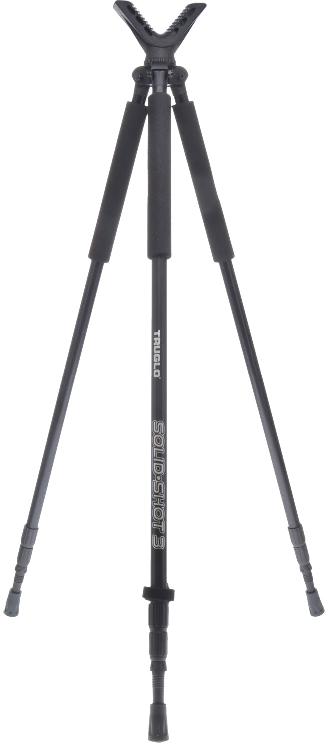 TruGlo TG8925XB Solid-Shot Tripod, Black Aluminum, 22" to 68" Height Adjustment, Rotating Head