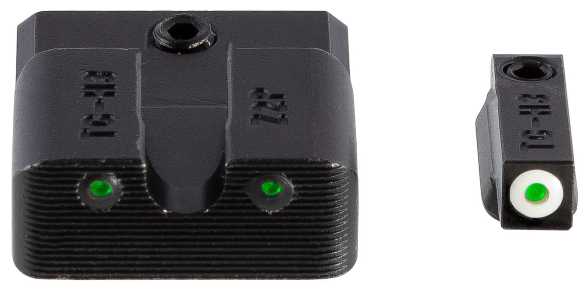 TruGlo TG231MP3W Tritium Pro Night Sights White Outline Front Green Rear Black Housing