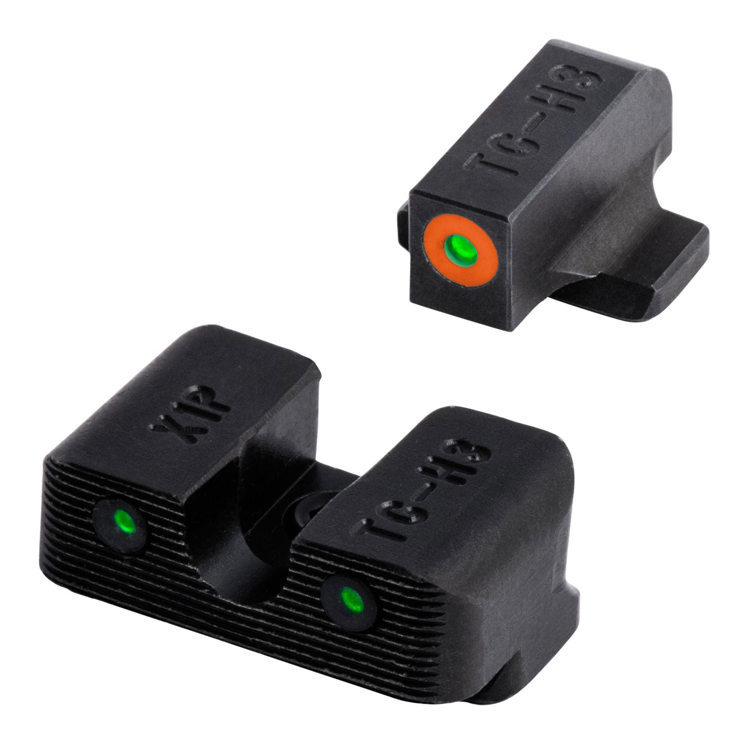 TruGlo TG231X1C Tritium Pro Night Sights Orange Outline Front Green Rear Black Housing