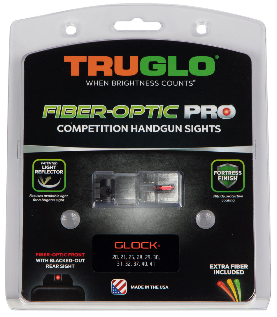 TruGlo TG132G2 Fiber-Optic Pro Pistol Sights Red/Black for Glock 20/21/25/29/30/31/32/37/40/41
