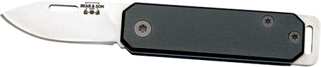 Bear & Son Stainless Slip Joint Folder 1.5" Blade Black/SS Aluminum Handle