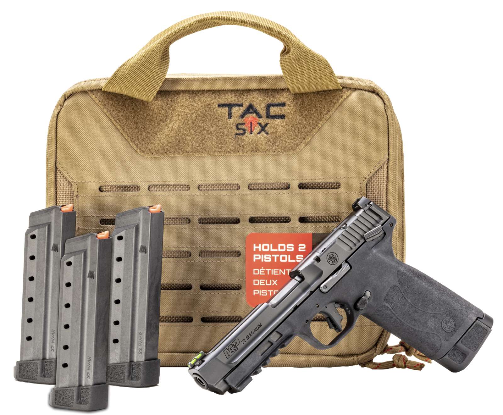 SMITH & WESSON M&P 22 MAG RANGE KIT 22WMR 4.35" BLACK TAC SIX BAG 4-30RD MAGS