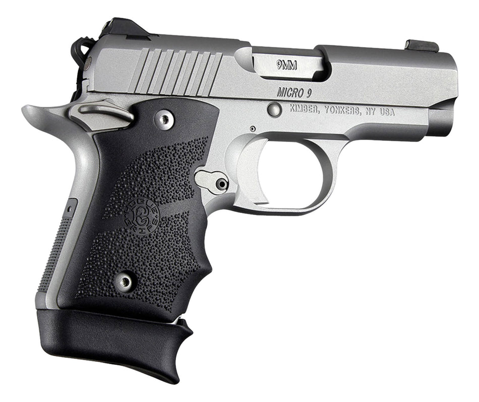 Hogue 39080 Finger Groove Cobblestone Black Rubber Grip for Kimber Micro 9