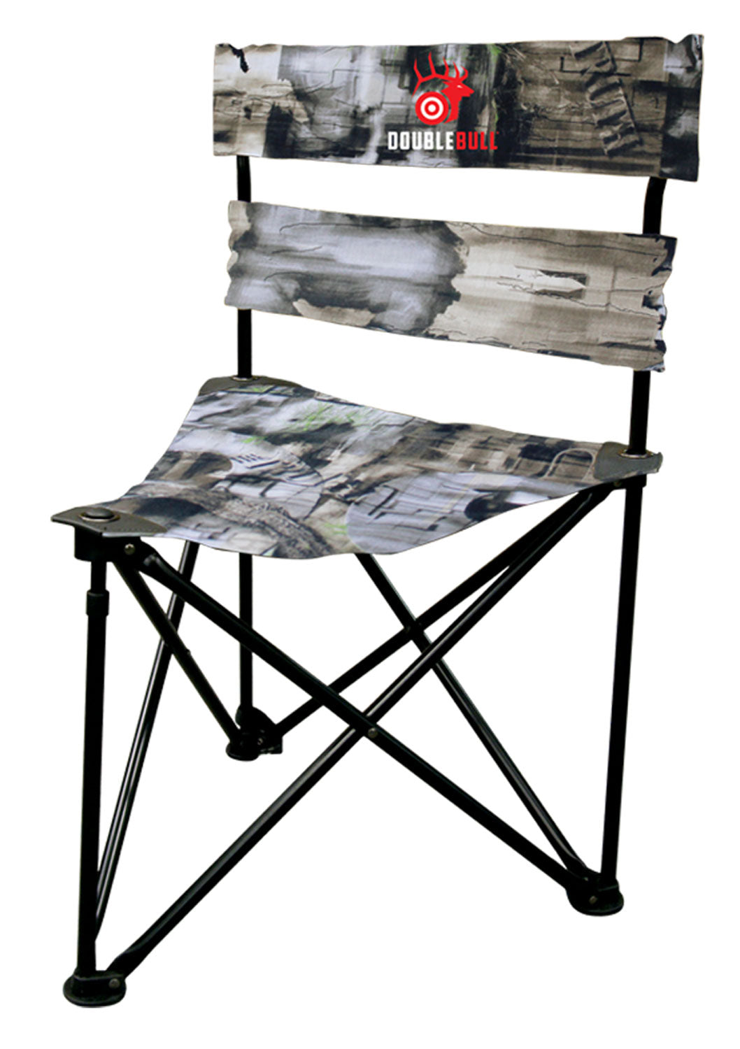 Primos PS60085 Double Bull Camo Steel Tri-Stool with Flared Backrest for Ground Blinds