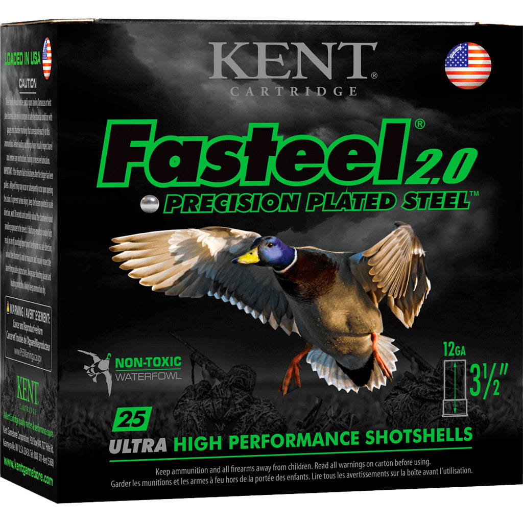 Kent Cartridge Fasteel+ Precision Plated Steel Shotgun Ammo 12 Gauge 3.5 in 1-1/2 oz BB
