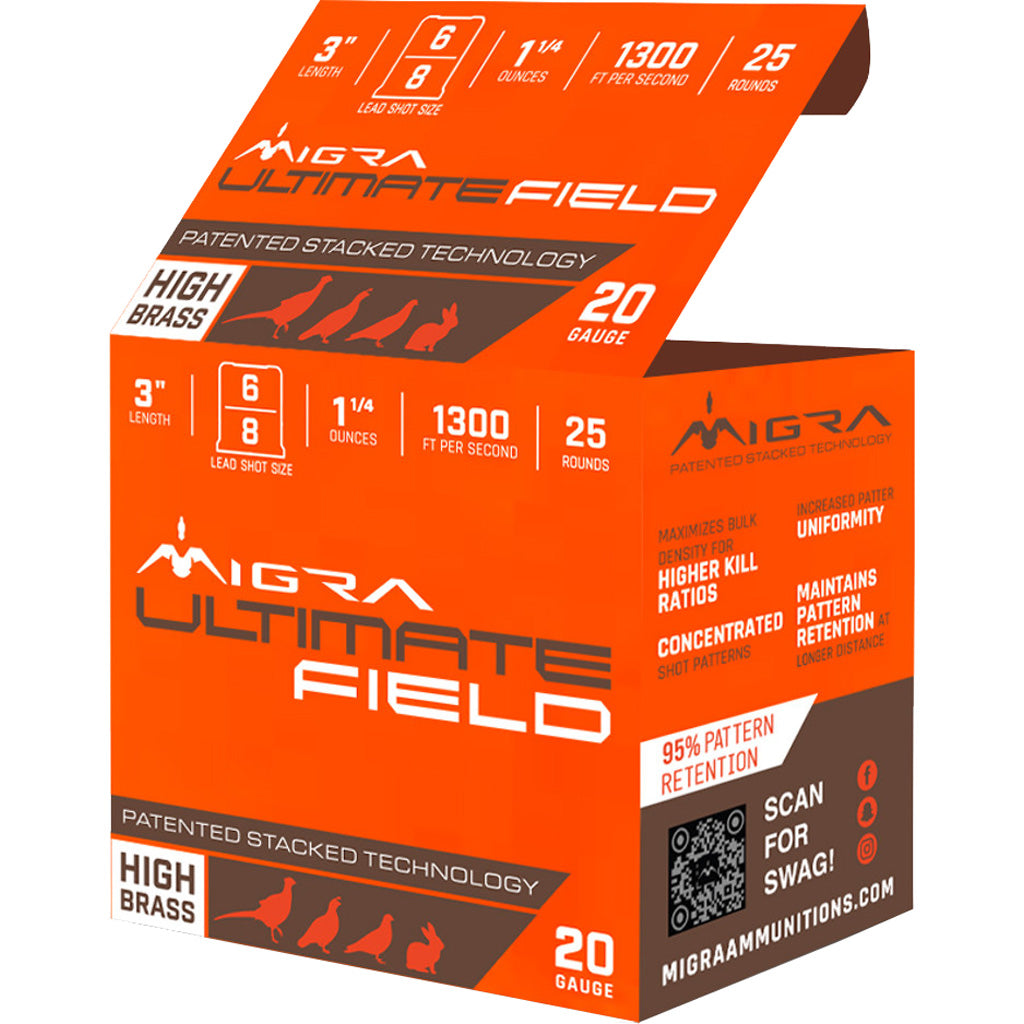 Migra  Shotgun Ammo 20 Gauge 3 in 1-1/4 oz #6 / 8