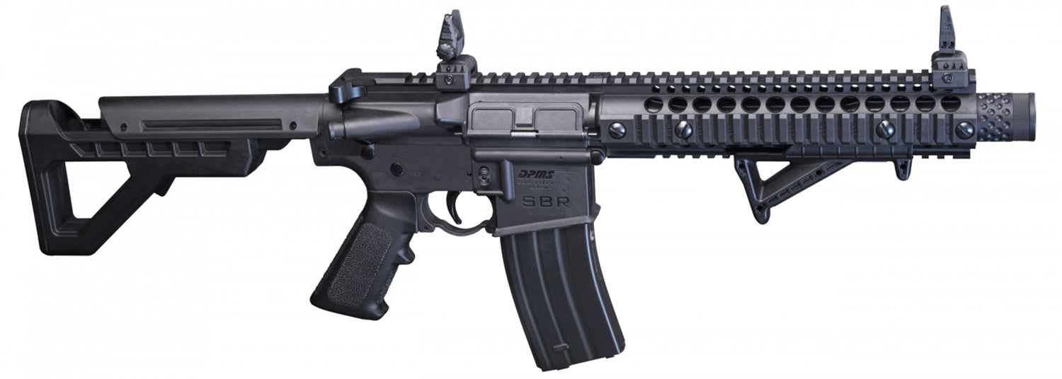 Crosman DSBR 177 Cal CO2 Full Auto BB Rifle DPMS SBR Style Black Receiver 25-Round Magazine 6-Position Butt Stock