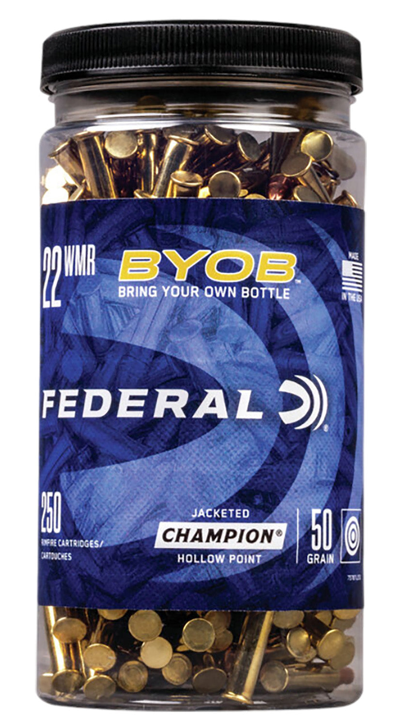Federal Champion Training BYOB Jacketed Hollow Point 50 Grain .22 WMR 1530 fps