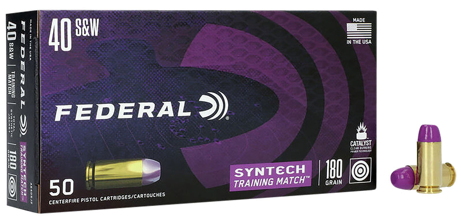 American Eagle Syntech Training Match Total Syntech Jacket Flat Nose 180 Grain .40 S&W 1010 fps