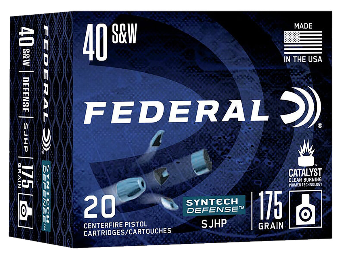 Federal Syntech Defense .40 S&W 175 grain Segmented Jacketed Hollow Point ammunition