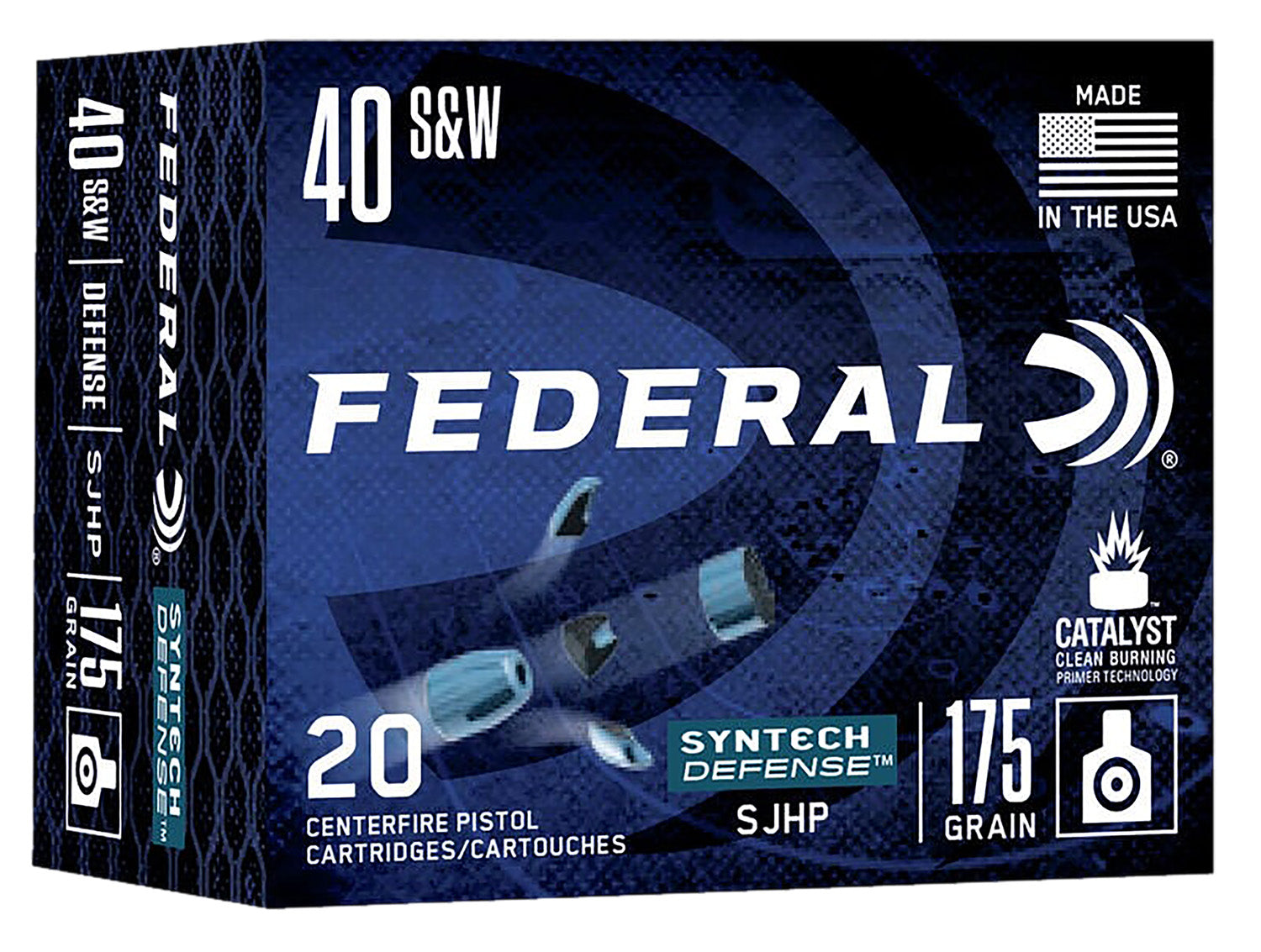 Federal Syntech Defense .40 S&W 175 grain Segmented Jacketed Hollow Point ammunition