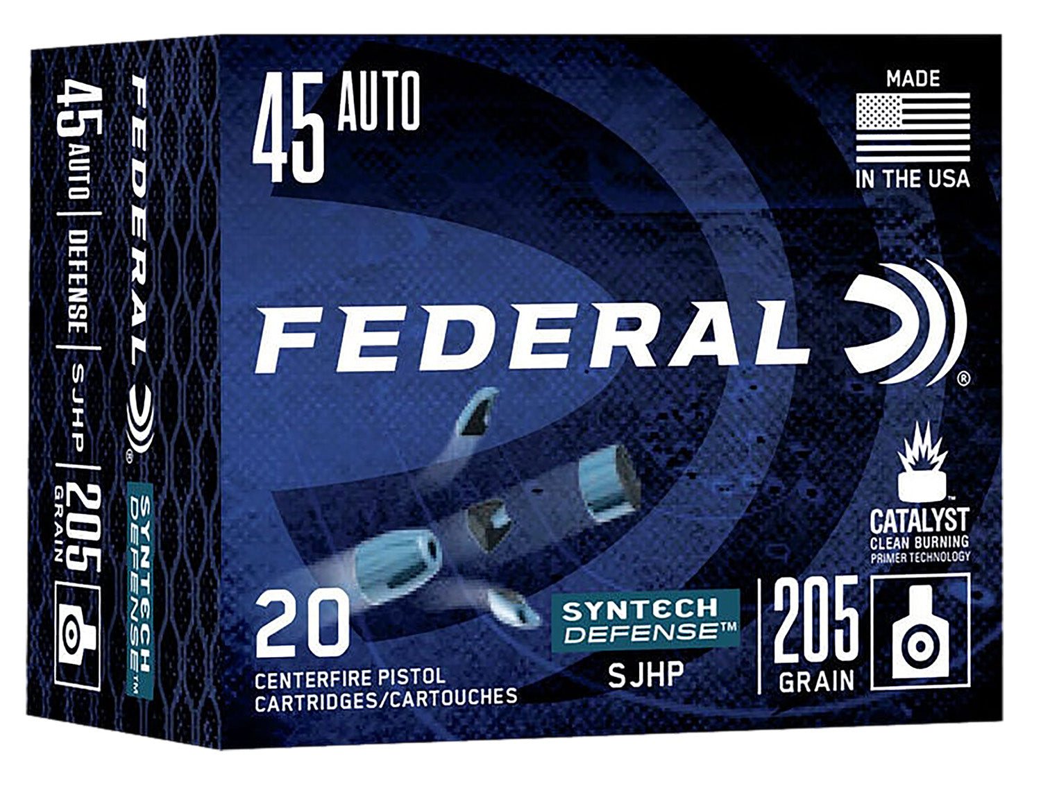 Federal Syntech Defense Segmented Jacketed Hollow Point 205 Grain .45 ACP/Auto 970 fps