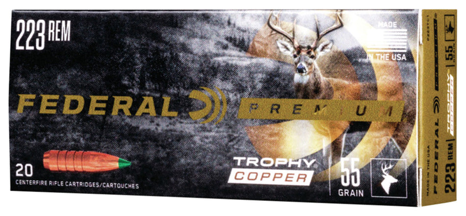 Federal Premium Trophy Copper 55 Grain .223 Remington 3240 fps