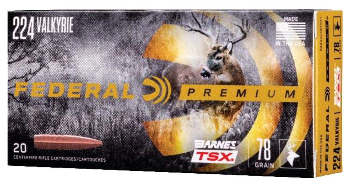 Federal Premium Barnes TSX 78 Grain .224 Valkyrie 2850 fps