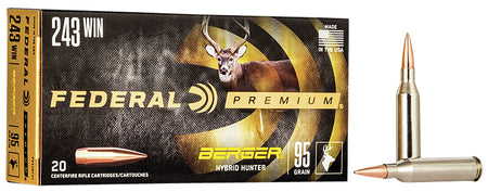 Federal Premium Berger Hybrid Hunter 95 Grain .243 Winchester 3050 fps
