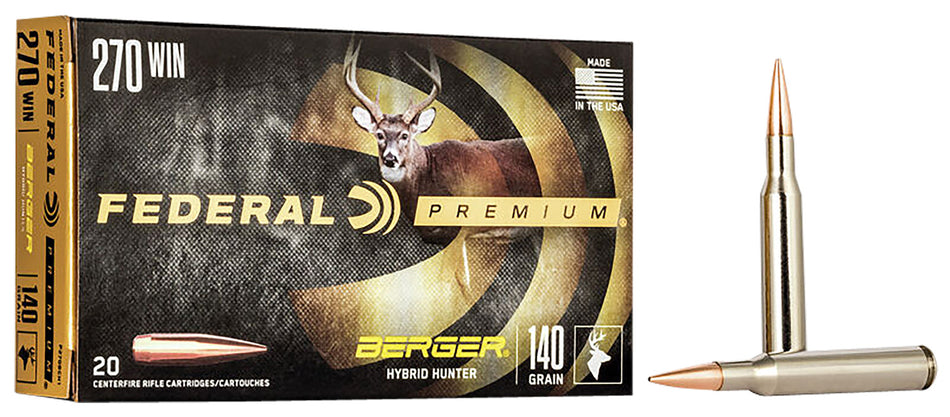 Federal Premium Berger Hybrid Hunter 140 Grain .270 Winchester 2950 fps