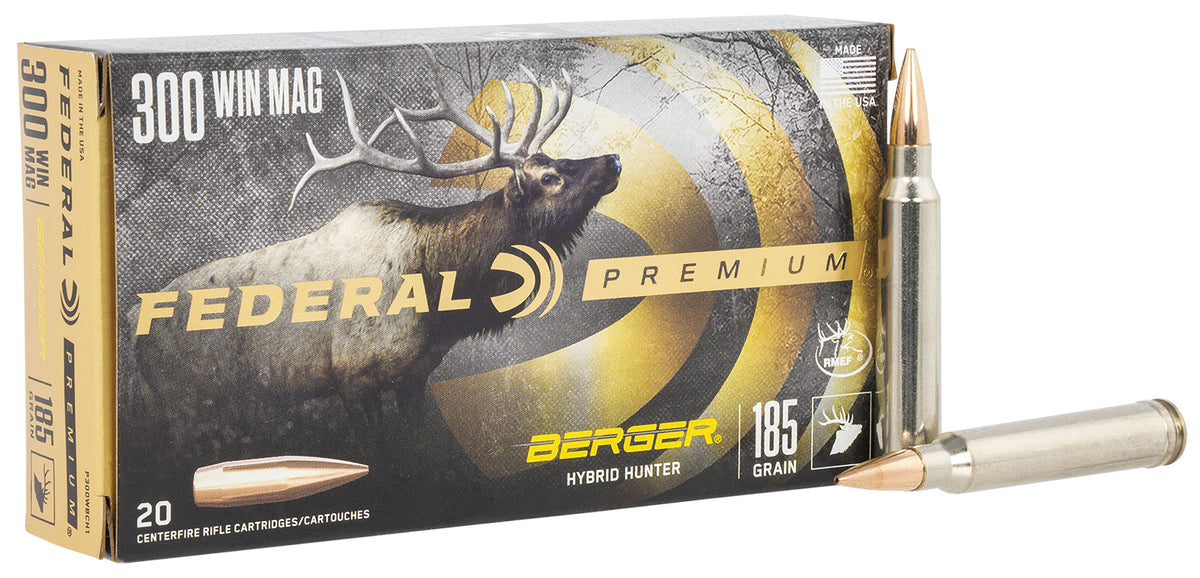 Federal Premium Berger Hybrid Hunter 185 Grain .300 Winchester Mag 2950 fps