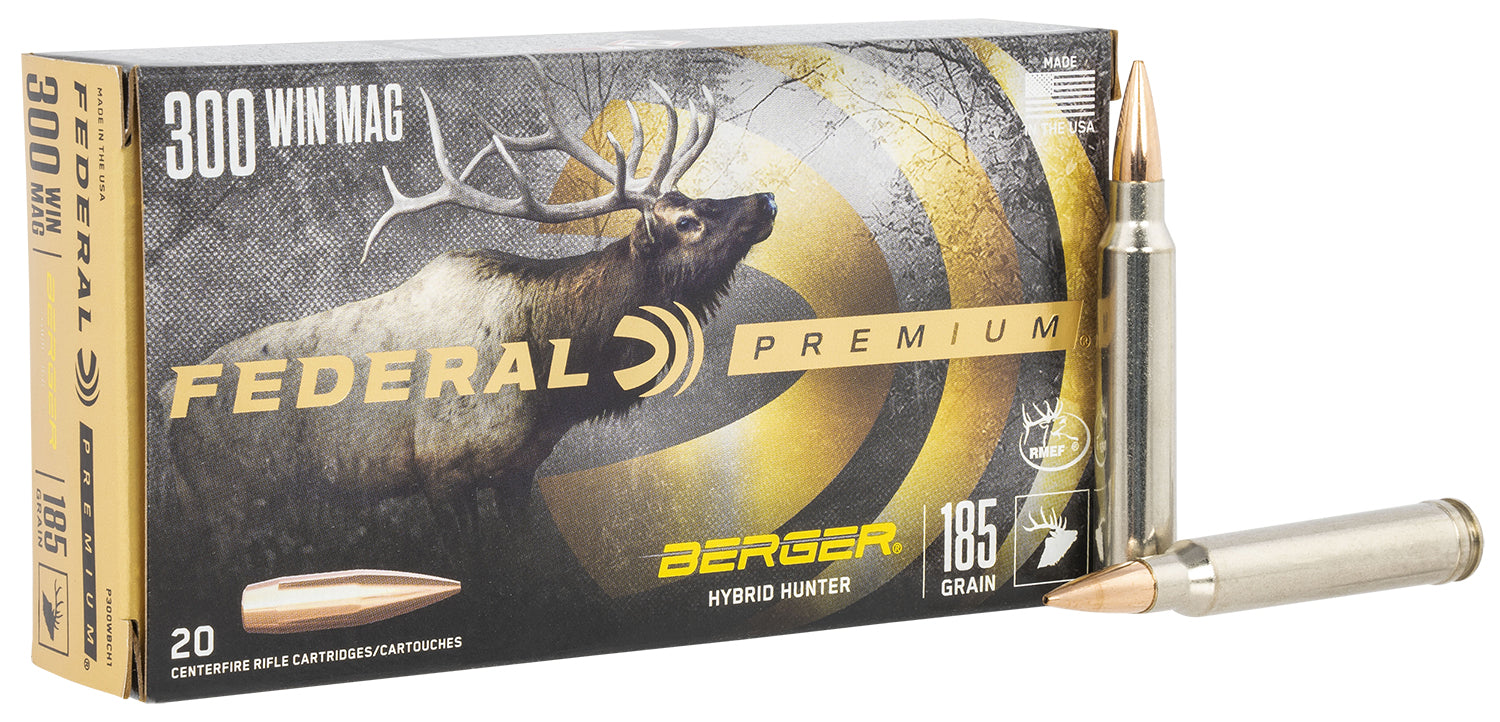Federal Premium Berger Hybrid Hunter 185 Grain .300 Winchester Mag 2950 fps
