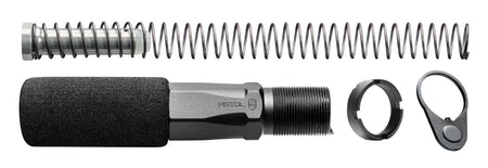 Phase 5 HEX2C AR Pistol Hex-2 Buffer Tube Assembly with Castle Nut End Plate and Spring Black