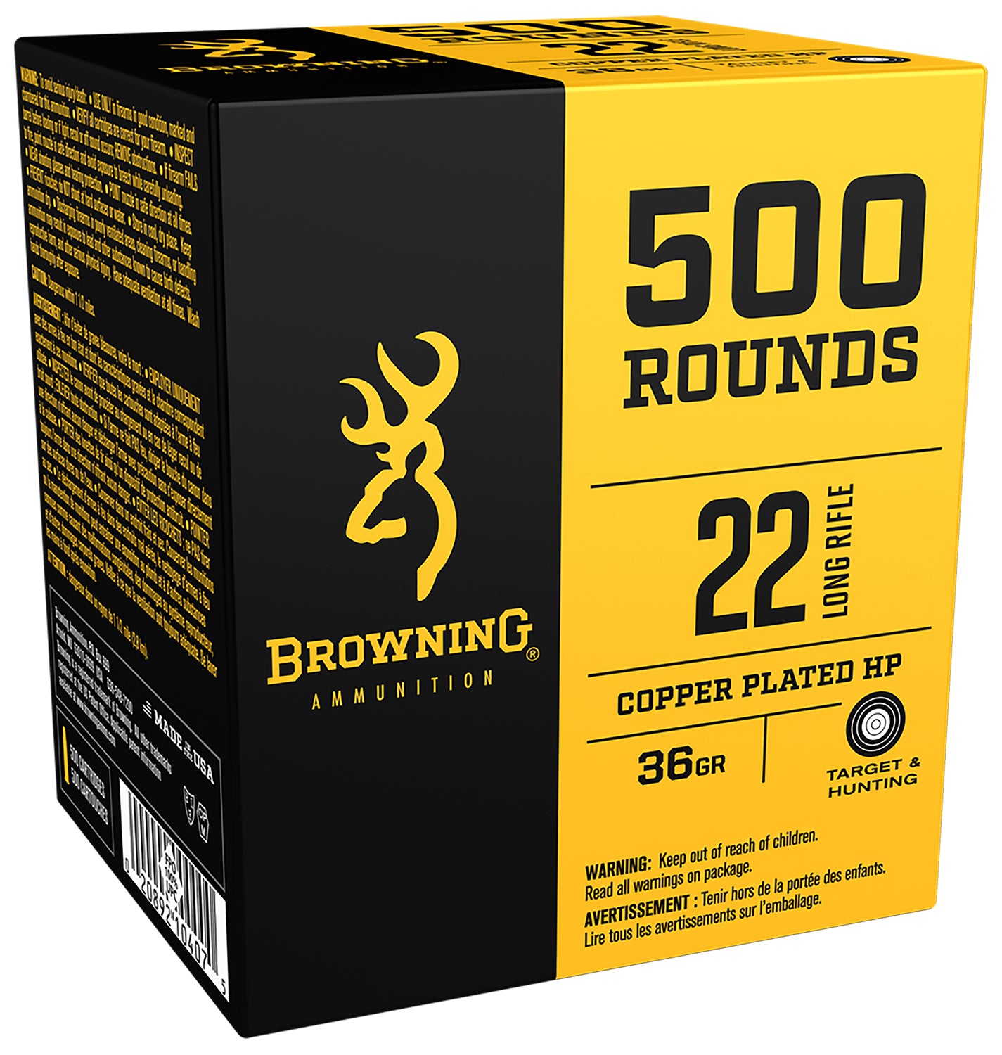 Browning  .22 Long Rifle 36 grain Copper Plated Hollow Point ammunition
