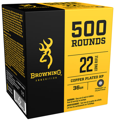 Browning  .22 Long Rifle 36 grain Copper Plated Hollow Point ammunition
