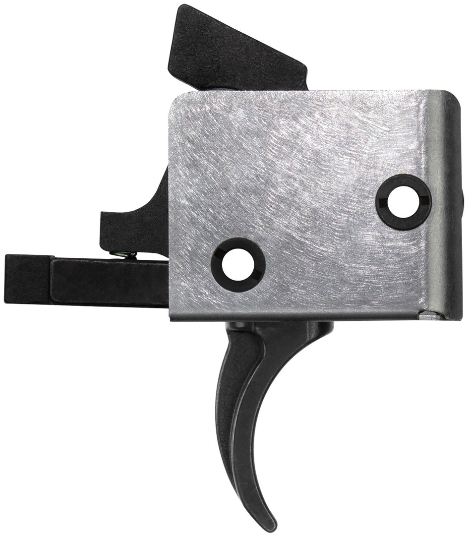 CMC Triggers 95501 9mm PCC Drop-In Curved Trigger Single-Stage Black/Silver Finish 3 to 3.50 lb Draw Weight