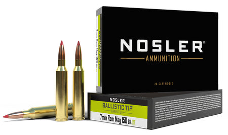 Nosler  7mm Remington Mag 150 grain Spitzer Ballistic Tip ammunition