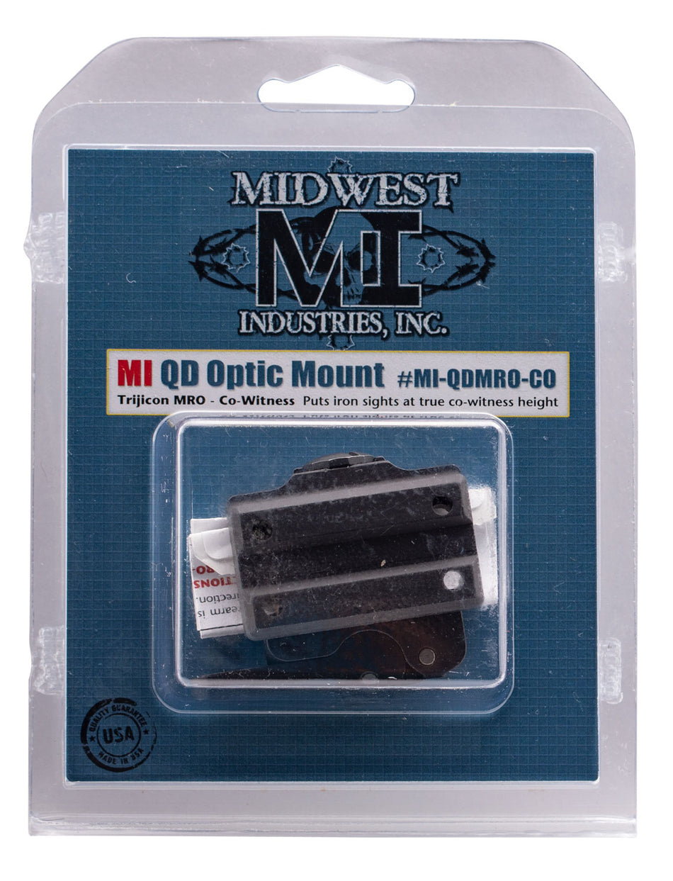 Midwest Industries MIQDMROCO Trijicon MRO Quick Detach Mount Hardcoat Anodized Black