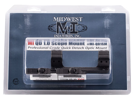 Midwest Industries MIQD1SM Black Anodized 1-Inch Quick Detach Scope Mount and Ring Combo