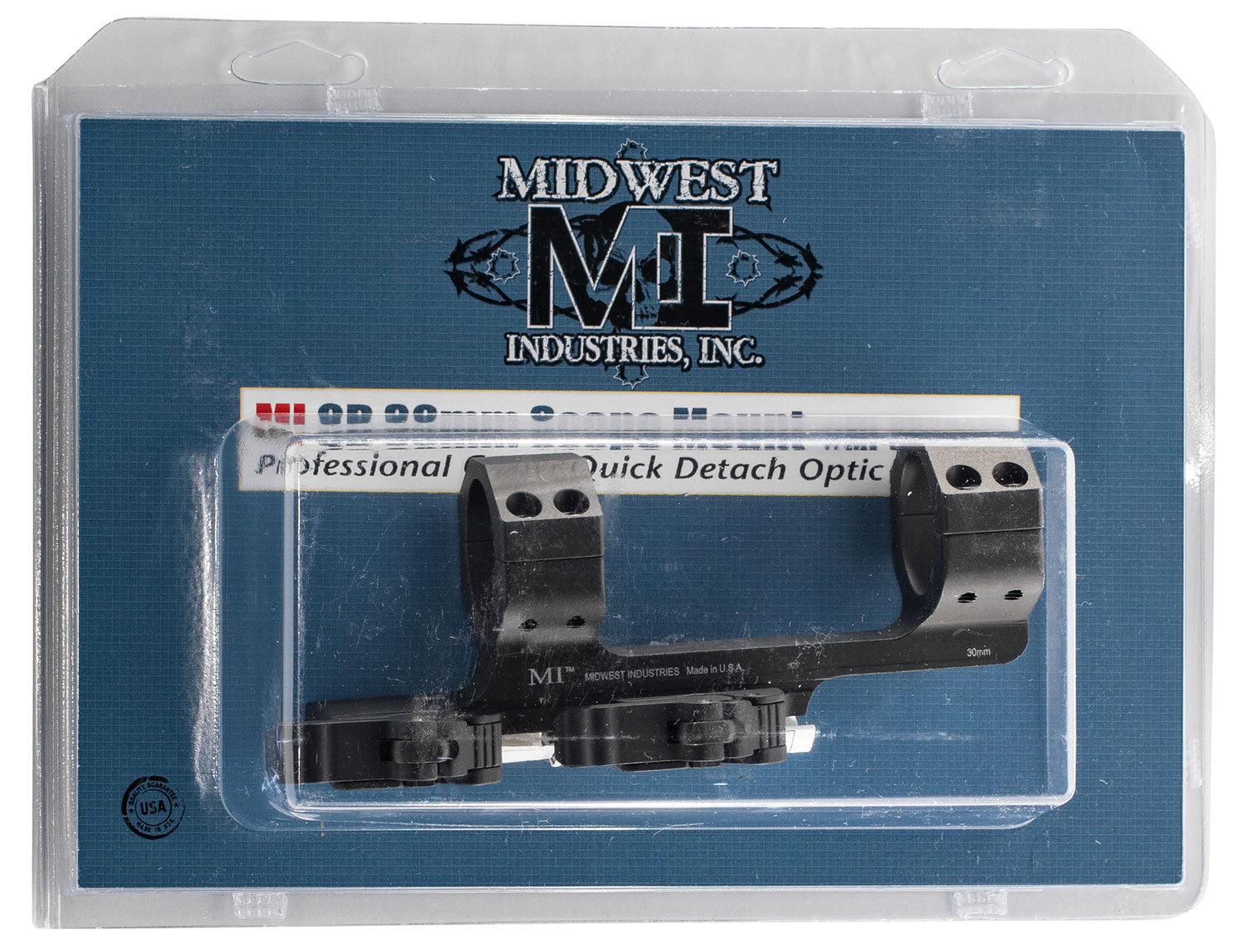Midwest Industries MIQD30SM Black Anodized 30mm Quick Detach Scope Ring Mount Combo