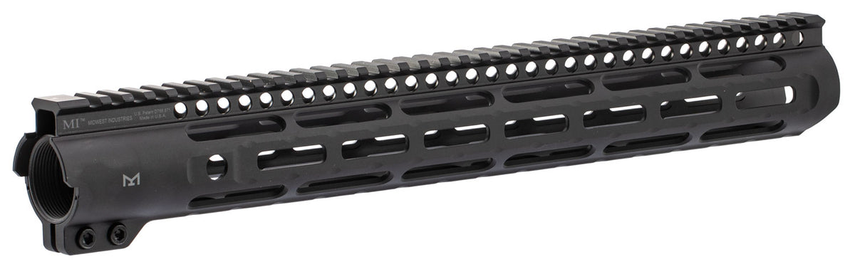 Midwest Industries Slimline AR-15 6061 Aluminum Black Hard Coat Anodized Rail 15"