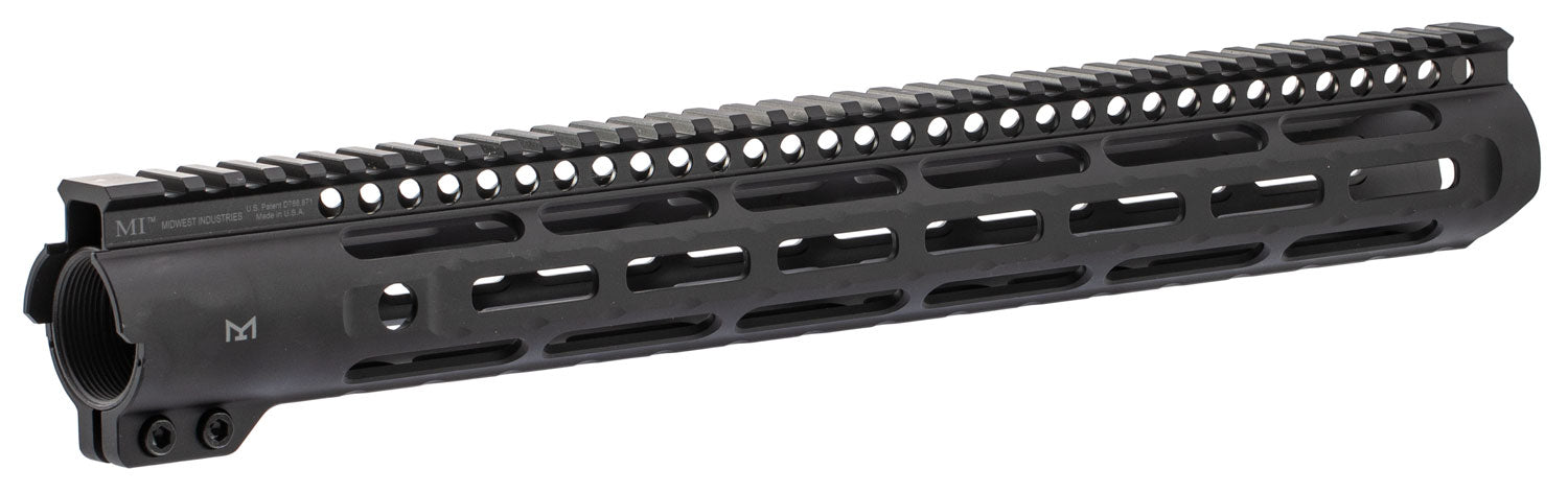 Midwest Industries Slimline AR-15 6061 Aluminum Black Hard Coat Anodized Rail 15"