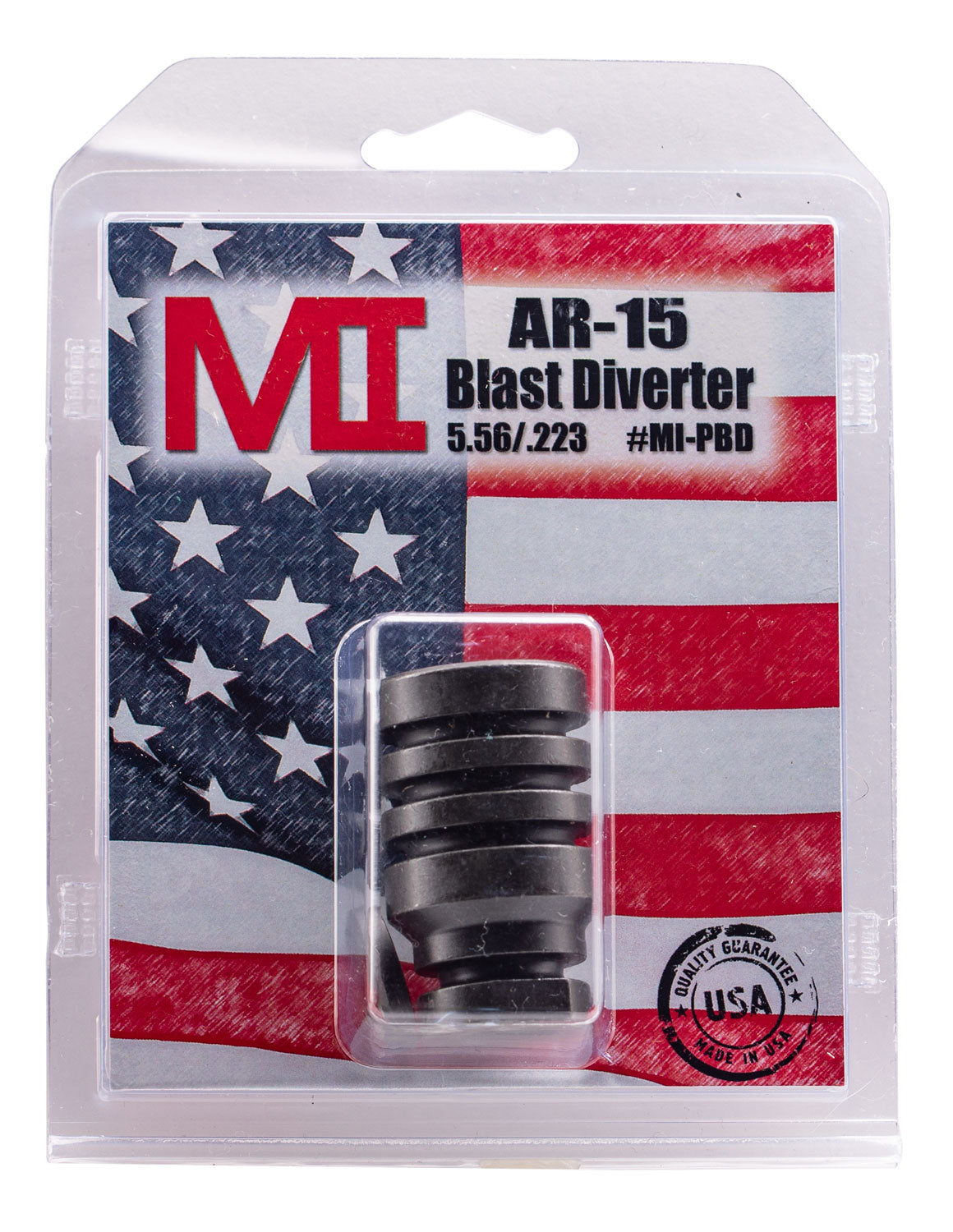 Midwest Industries MIPBD Muzzle Blast Diverter Black Phosphate Steel 1/2"-28 Threads 223 Rem AR Pistol / SBR