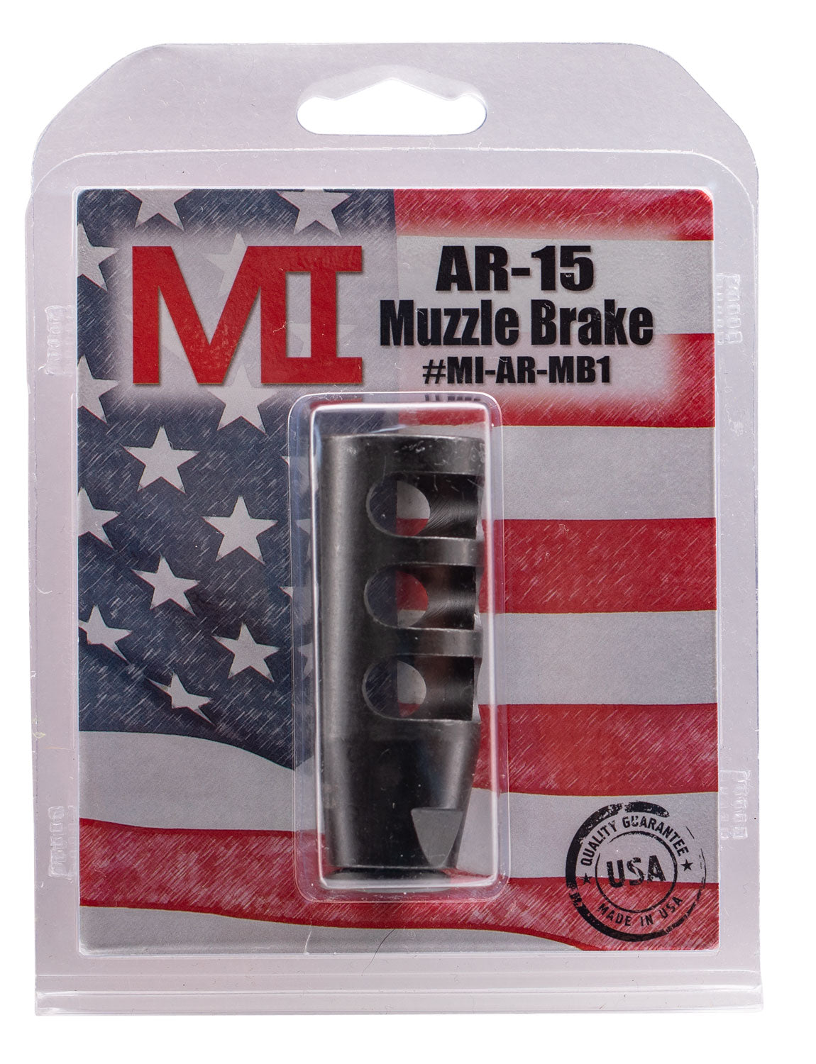 Midwest Industries MIARMB1 AR-Platform 3-Chamber Muzzle Brake 1/2"-28 tpi Black Phosphate 223/5.56 NATO
