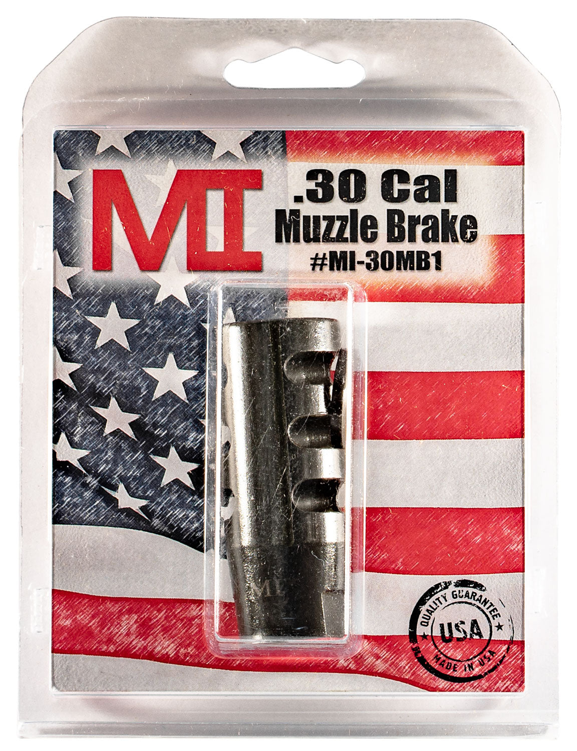 Midwest Industries MIAR30MB1 Black Phosphate 3-Chamber Muzzle Brake 5/8"-24 tpi for .30 Cal AR Rifles