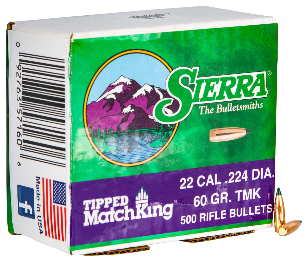 Sierra Tipped MatchKing 22 Cal 60gr TMK Reloading Bullets 500/Box